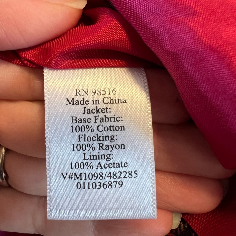 Coldwater Creek women’s jacket petite 10 Paisley plaid cottage core - Picture 7 of 8